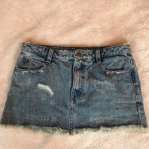 FREE PEOPLE jean mini skirt